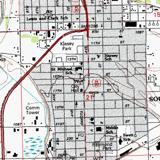 Topographic Map of South Sioux City Fire and Rescue Department, NE
