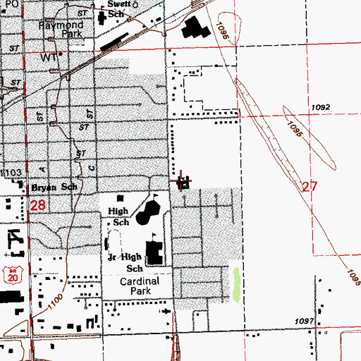 Topographic Map of Walkers Colonial Manor, NE