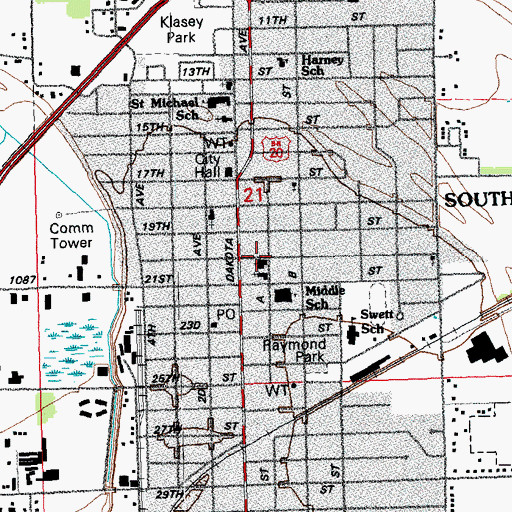 Topographic Map of Saint Paul United Methodist Church, NE