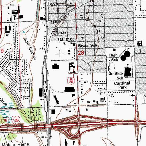 Topographic Map of First Lutheran Church, NE