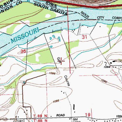 Topographic Map of Covington Links Golf Course, NE
