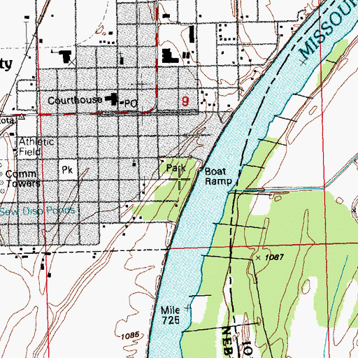 Topographic Map of Cottonwood Cove Park, NE