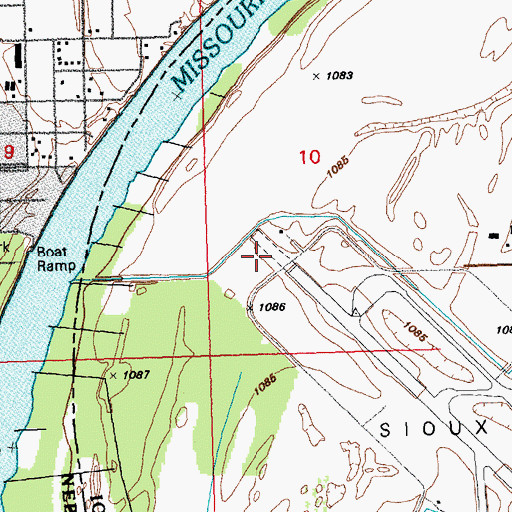 Topographic Map of Cottonwood Cove Park Campground, NE