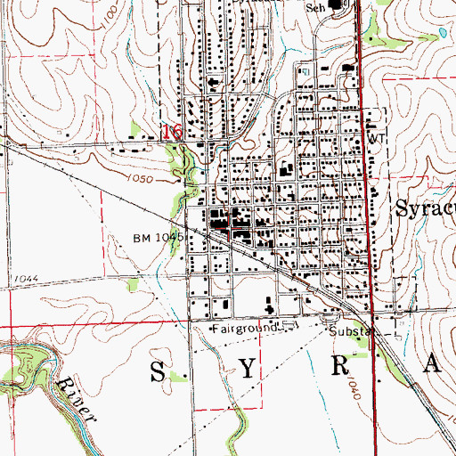 Topographic Map of Syracuse Police Dept, NE