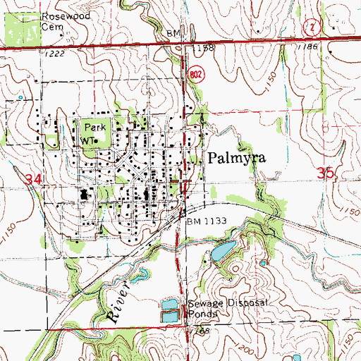 Topographic Map of Palmyra RV Camp, NE