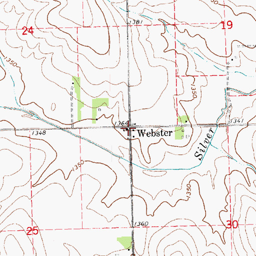 Topographic Map of Webster Post Office (historical), NE
