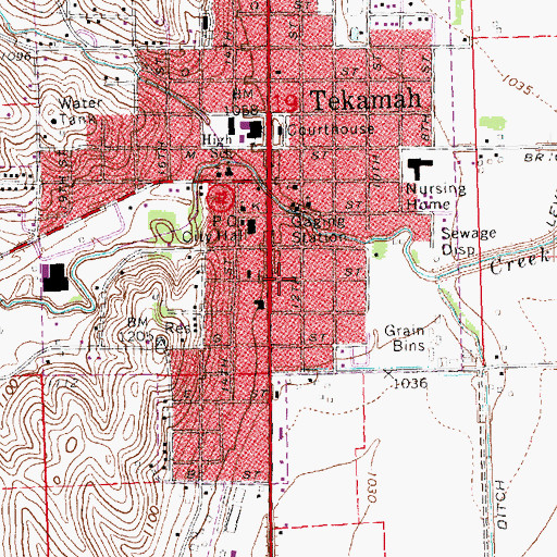 Topographic Map of Tekamah Chiropractic Center, NE