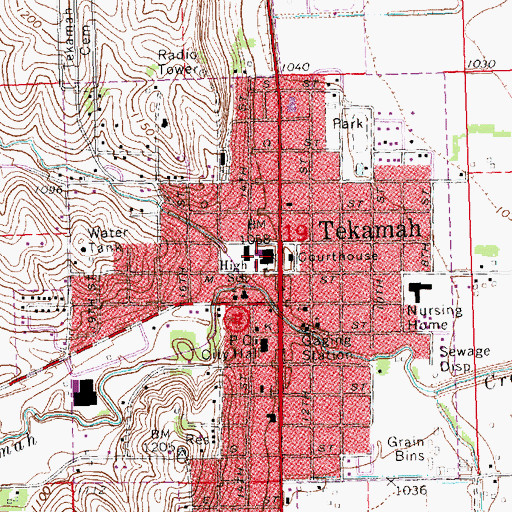 Topographic Map of Tekamah Herman Public Schools, NE
