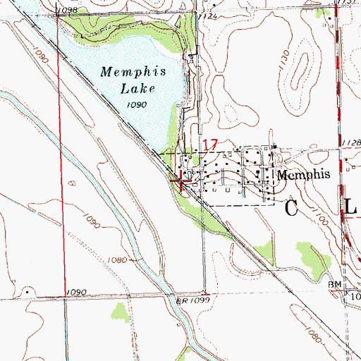 Topographic Map of Memphis (historical), NE