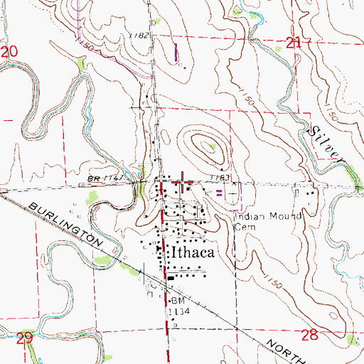 Topographic Map of Ithaca Public School, NE