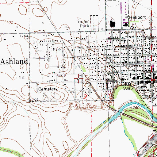 Topographic Map of Ashland Police Department, NE