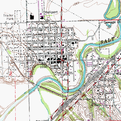 Topographic Map of Ox-Bow Trail Historical Marker, NE