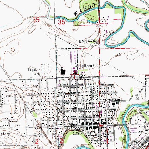 Topographic Map of Lincoln Family Medical Group, NE