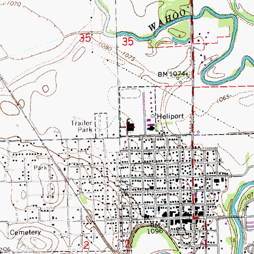 Topographic Map of Ashland - Greenwood High School, NE