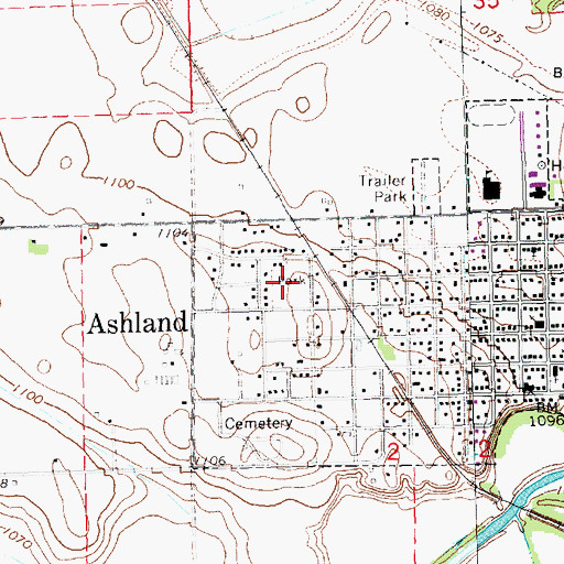 Topographic Map of Wiggenhorn Memorial Park, NE