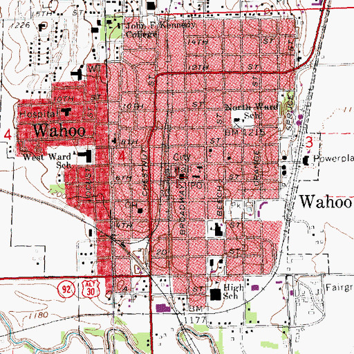Topographic Map of Wahoo Volunteer Fire and Rescue Department, NE