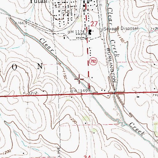 Topographic Map of Yutan Country Club, NE