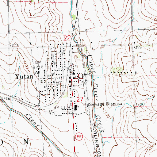 Topographic Map of Yutan Post Office, NE