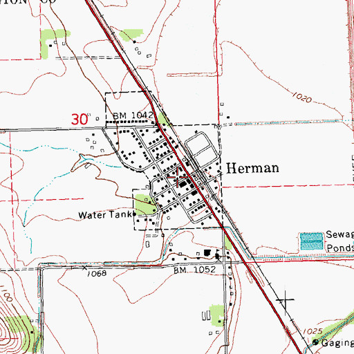 Topographic Map of Herman Post Office, NE