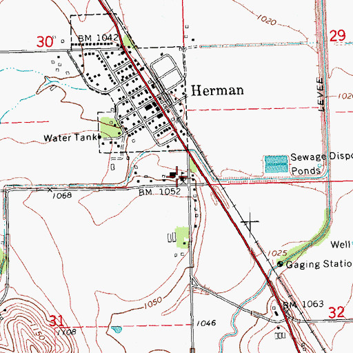 Topographic Map of Tekamah-Herman Grade School, NE