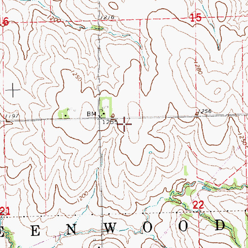 Topographic Map of Township of Greenwood, NE