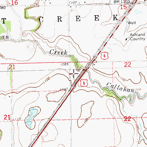 Topographic Map of Township of Salt Creek, NE