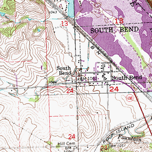 Topographic Map of South Bend School (historical), NE