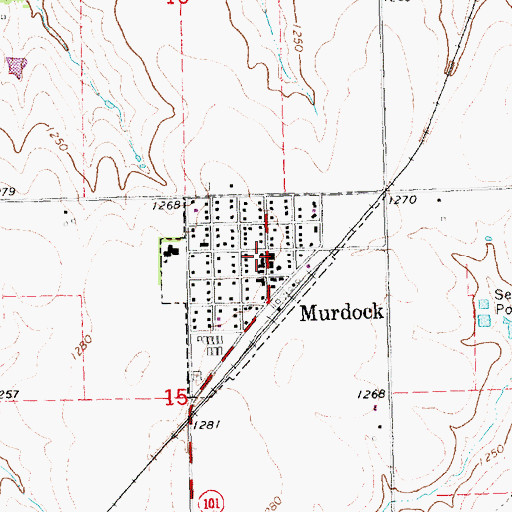 Topographic Map of Murdock Post Office, NE