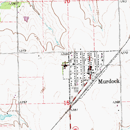 Topographic Map of Elmwood-Murdock Junior-Senior High School, NE