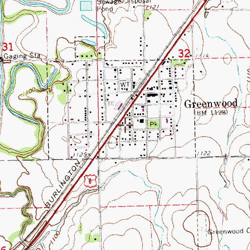 Topographic Map of Greenwood Christian Church, NE