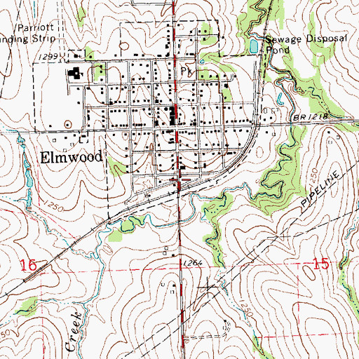 Topographic Map of Elmwood (historical), NE