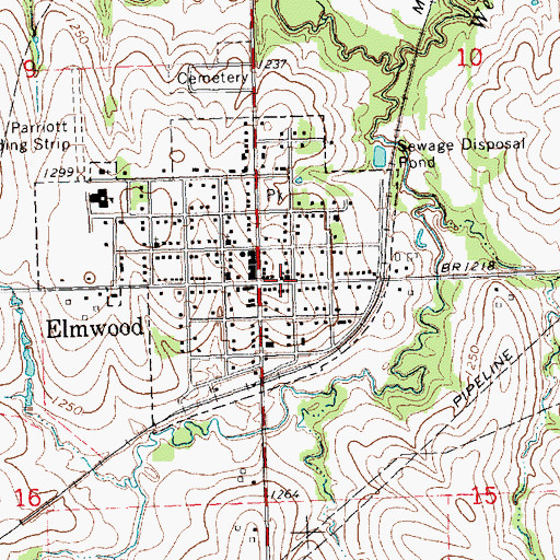Topographic Map of Elmwood Public Library, NE