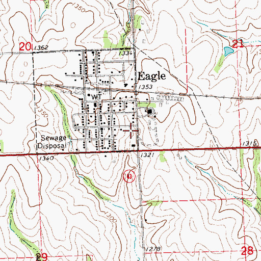 Topographic Map of Eagle Fire Department, NE