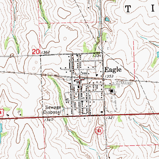 Topographic Map of Eagle (historical), NE