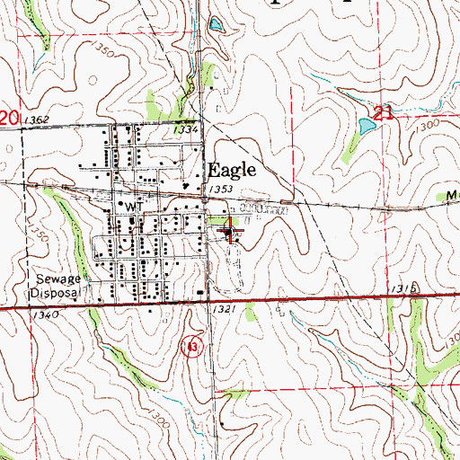 Topographic Map of Eagle Elementary School, NE