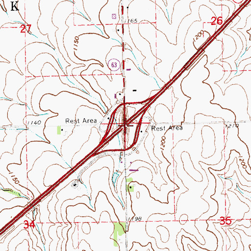 Topographic Map of Interchange 420, NE