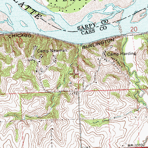Topographic Map of Platte River State Park Trails, NE