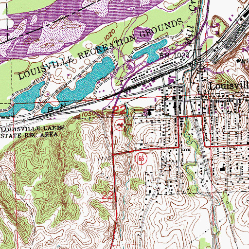 Topographic Map of Township of Louisville, NE