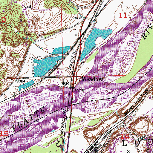 Topographic Map of Meadow (historical), NE