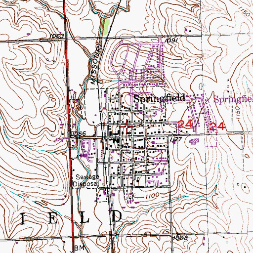 Topographic Map of Springfield Public Library, NE