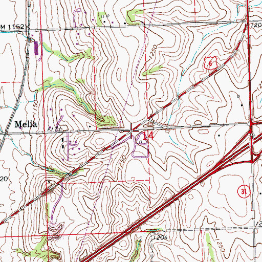 Topographic Map of West Omaha KOA, NE