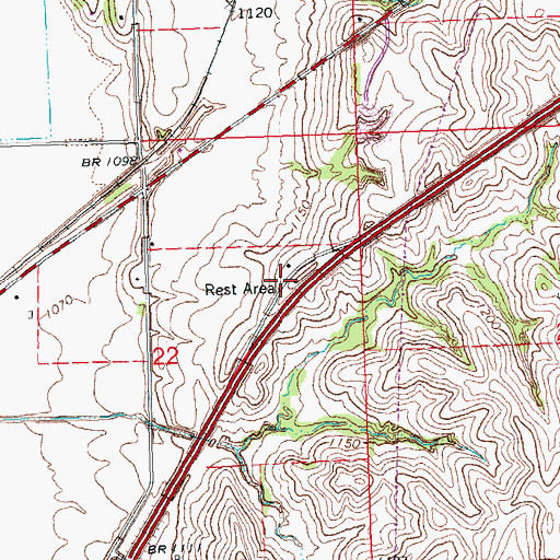 Topographic Map of Melia Hill Rest Area, NE