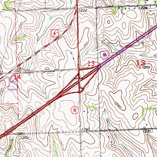 Topographic Map of Interchange 432, NE