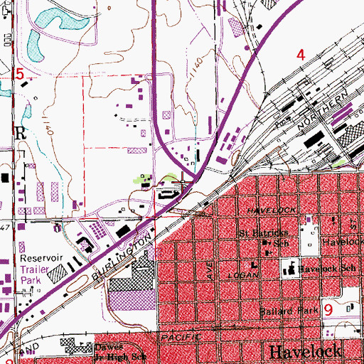 Topographic Map of Havelock, NE