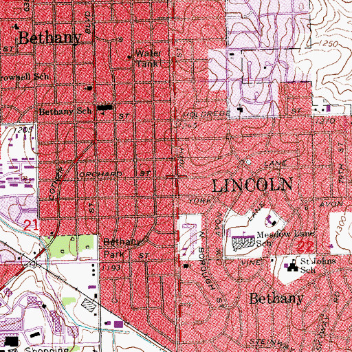 Topographic Map of Township of Lancaster, NE