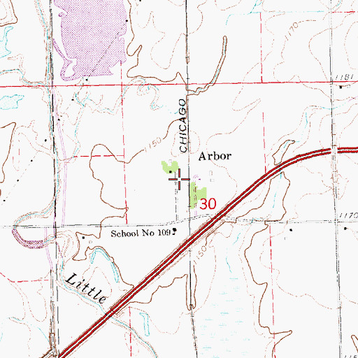 Topographic Map of Arbor (historical), NE