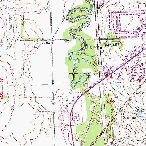 Topographic Map of Wilderness Park Trails, NE