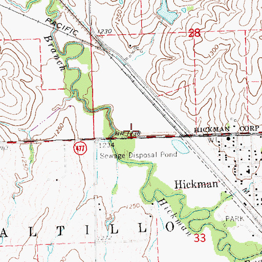 Topographic Map of Hickman Trail, NE