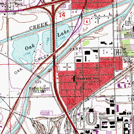 Topographic Map of Hayward Park, NE