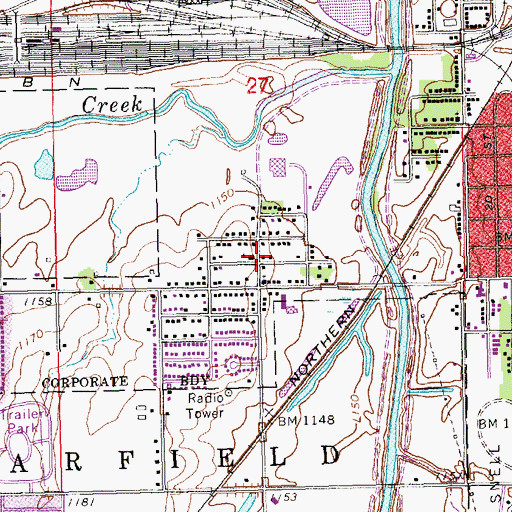 Topographic Map of Willard and Schroeder Park, NE